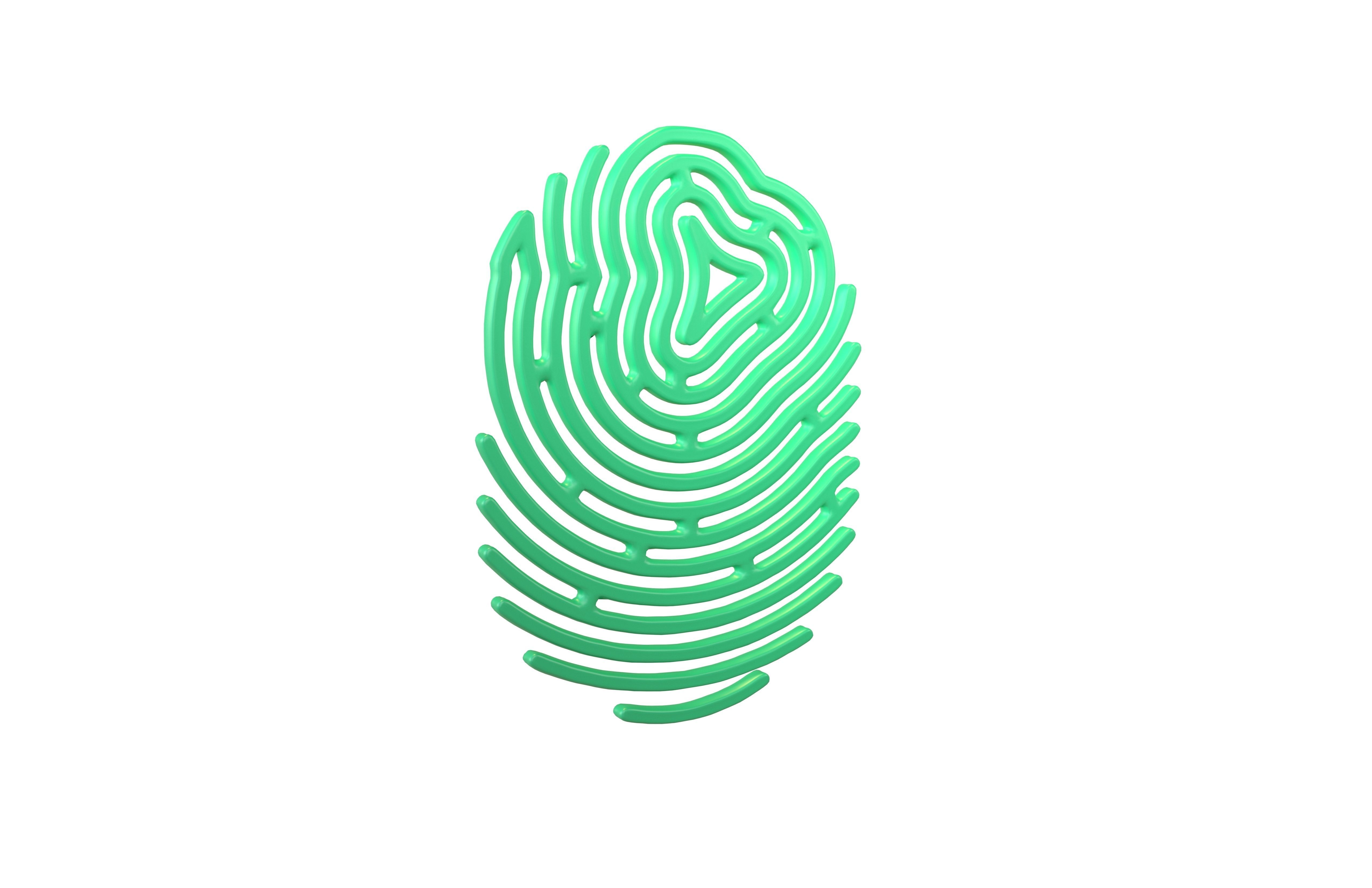 Fingerprint V2 004 Low-poly 3D model_1