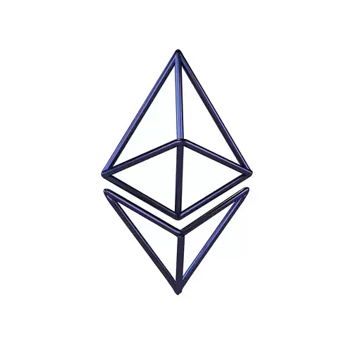 Neon Ethereum v1 005 Low-poly 3D model