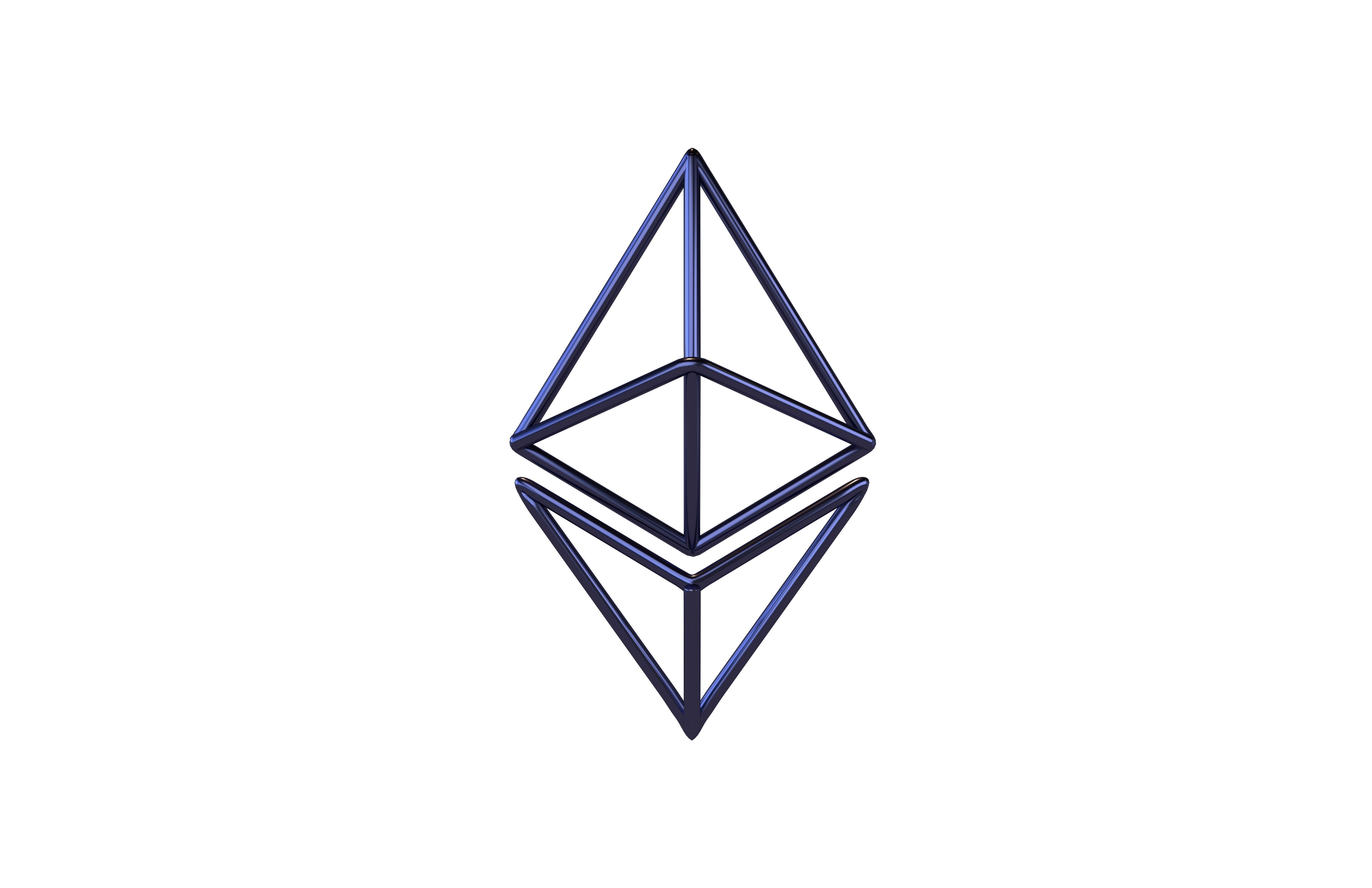 Neon Ethereum v1 005 Low-poly 3D model_2