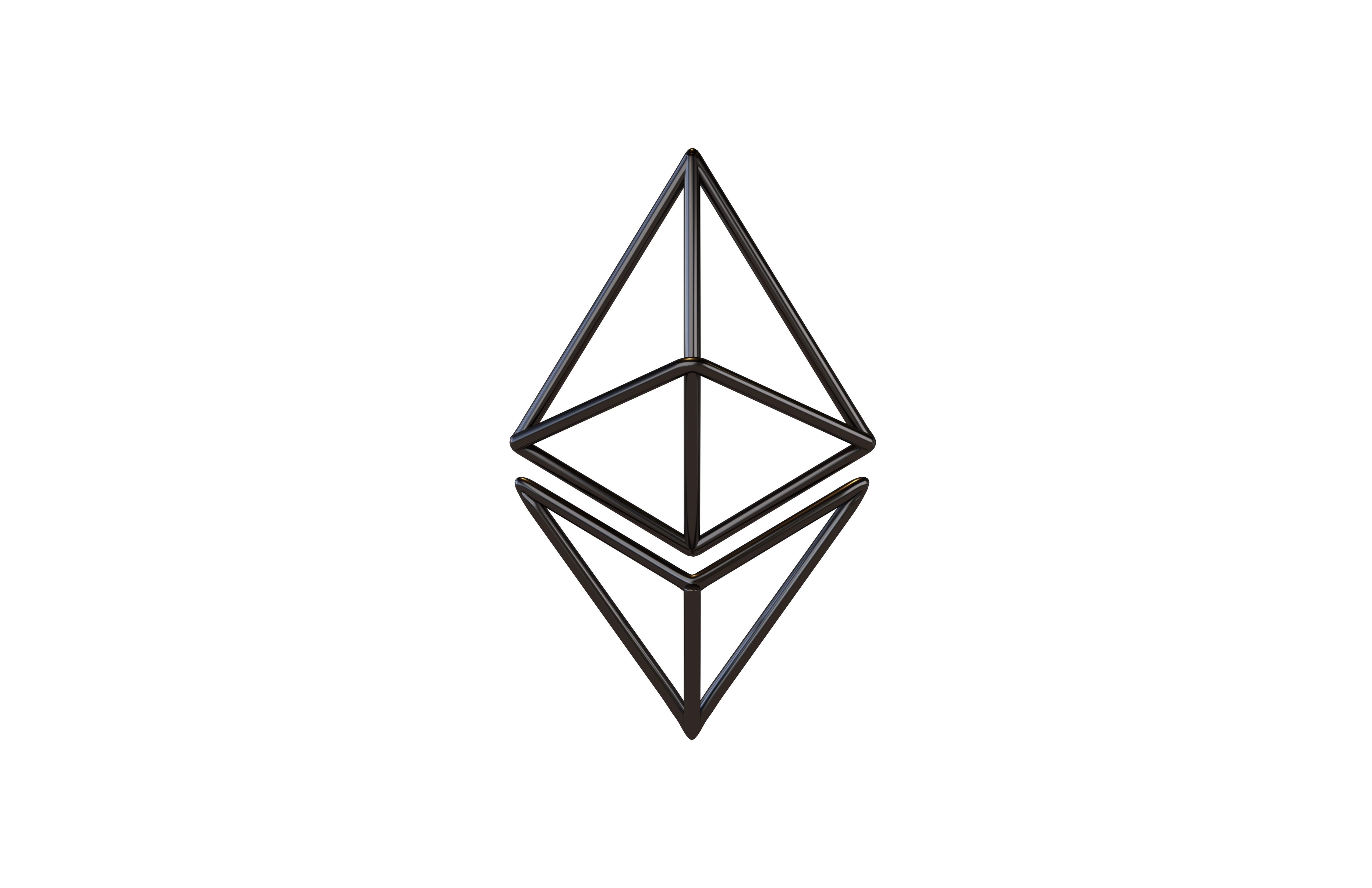 Neon Ethereum v1 006 Low-poly 3D model_2