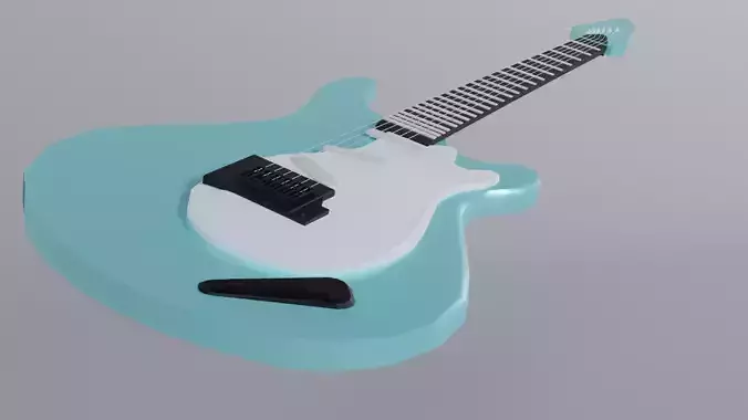 Electric Guitar low poly with materials