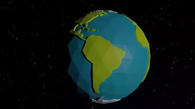 Low Poly Earth polygonal Low-poly 3D model