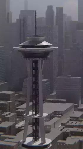 Space Needle - Low Poly