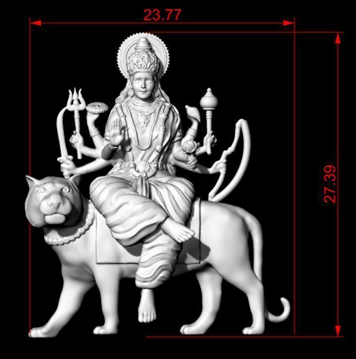 Pendant Goddess Durga 3D print model_2