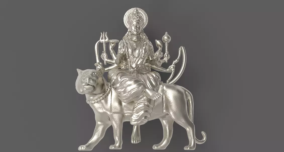 Pendant Goddess Durga 3D print model_0