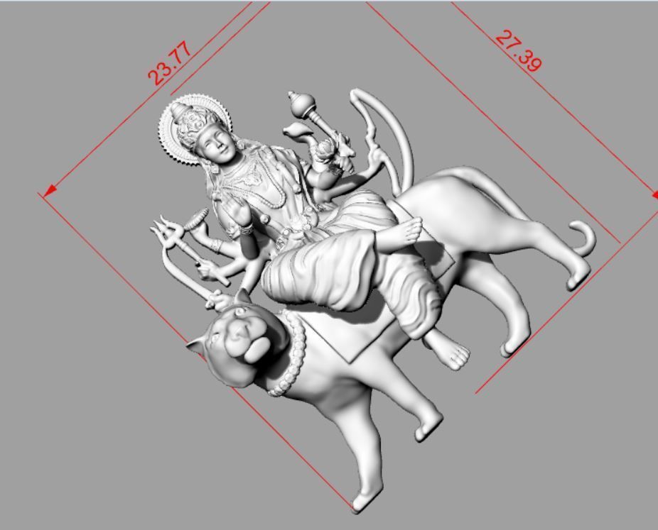 Pendant Goddess Durga 3D print model_1