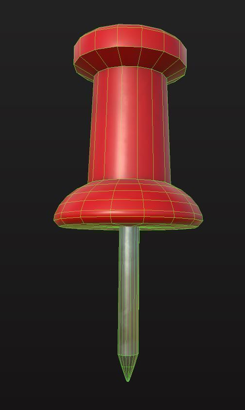 Thumb Tacks Low-poly 3D model_11