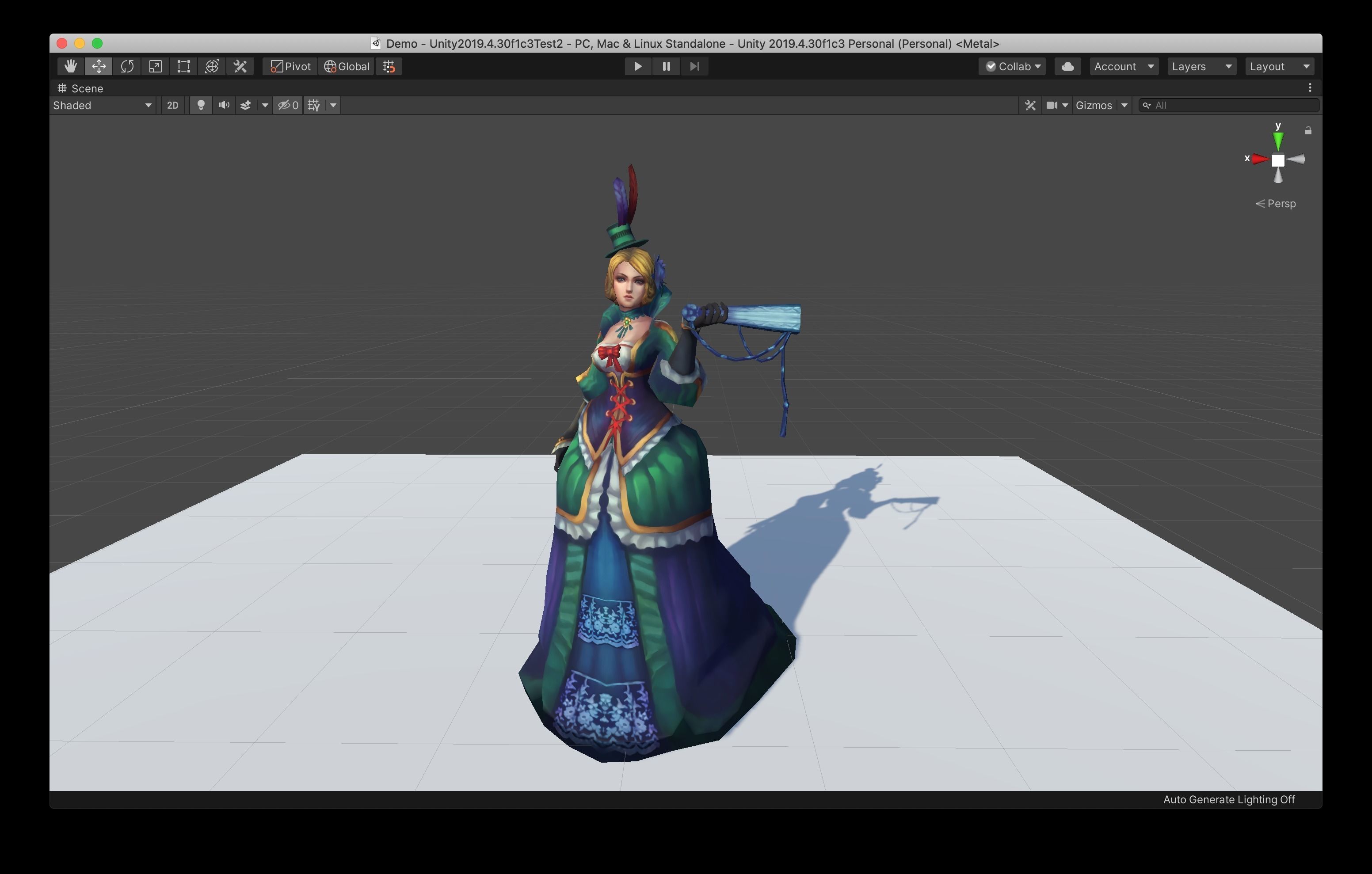 Nobel Woman Coquette Madam Lady Low-poly 3D model_2