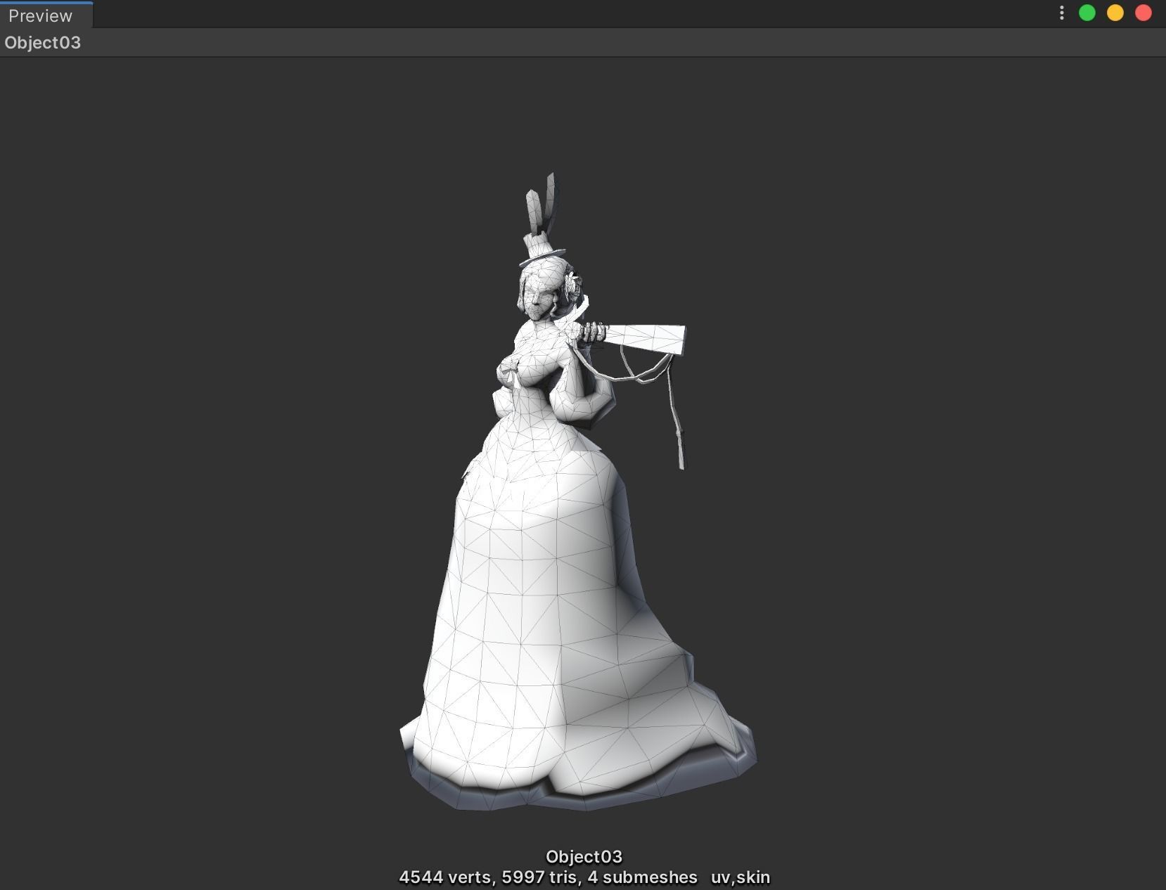 Nobel Woman Coquette Madam Lady Low-poly 3D model_3