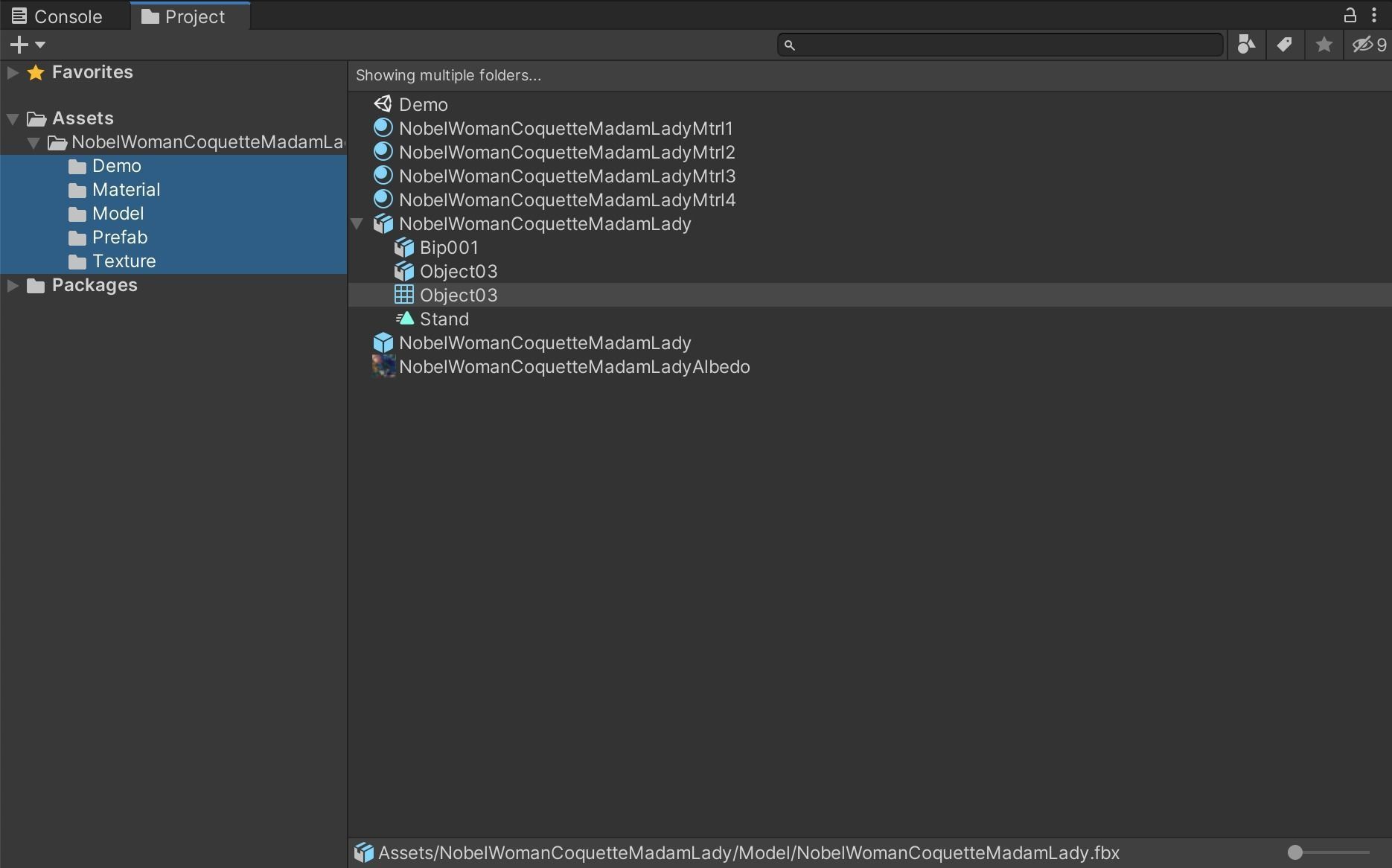 Nobel Woman Coquette Madam Lady Low-poly 3D model_4