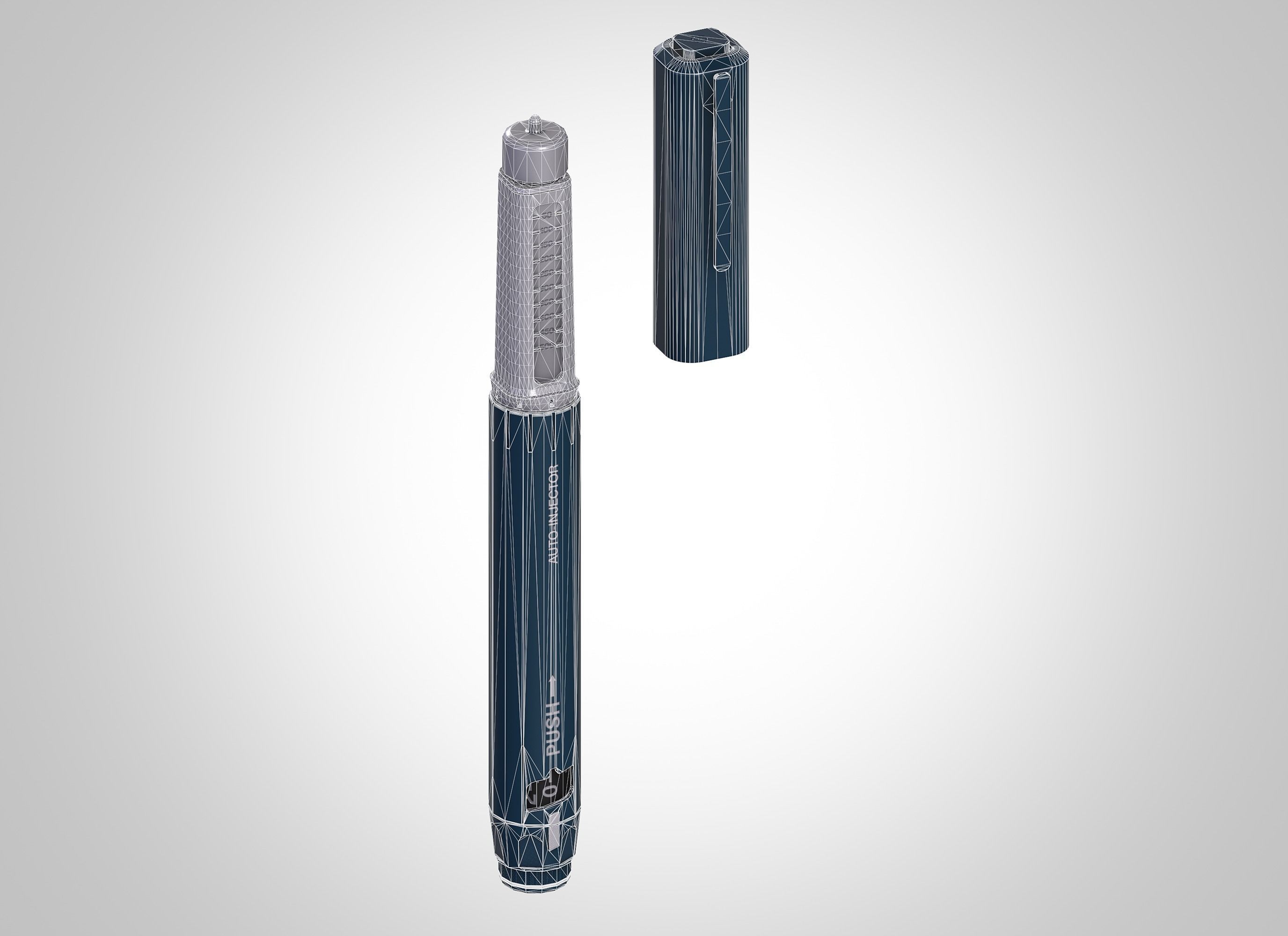 Auto-injector Pen Syringe 3D model Low-poly 3D model_13