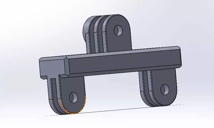 Double Accessory GoPro Mount 3D print model_0