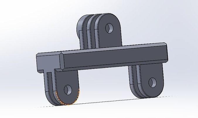 Double Accessory GoPro Mount 3D print model