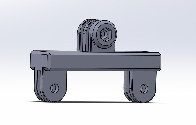 Double Accessory GoPro Mount 3D print model_1