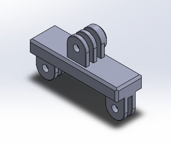 Double Accessory GoPro Mount 3D print model_2