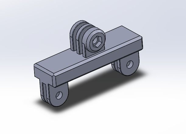 Double Accessory GoPro Mount 3D print model_3