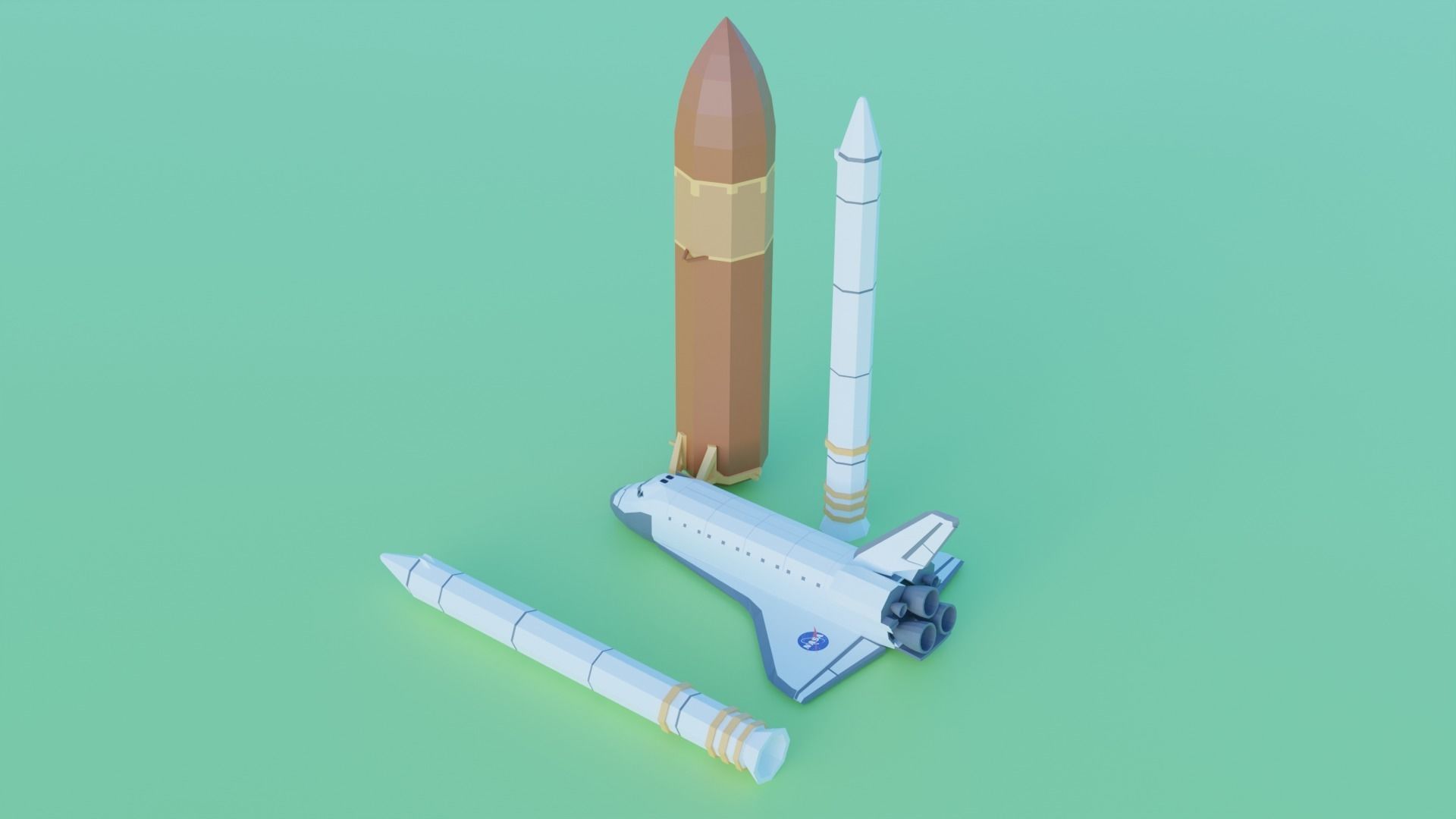 3D model Space Shuttle Low Poly VR / AR / lowpoly CGTrader