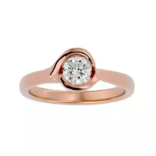 Single Round diamond Women solitaire ring with 360 View 3D print model