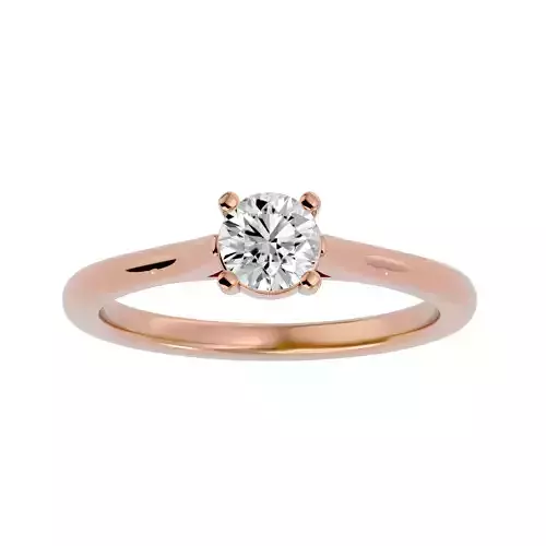 Single Round diamond Women solitaire ring with 360 View 3D print model