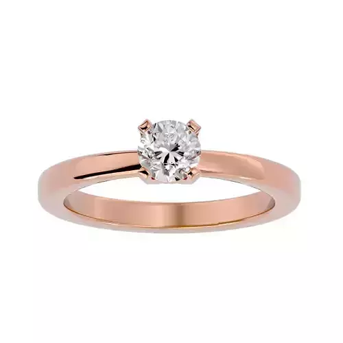 Single Round diamond Women solitaire ring with 360 View 3D print model