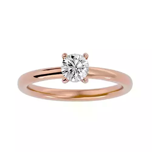 Single Round diamond Women solitaire ring with 360 View
