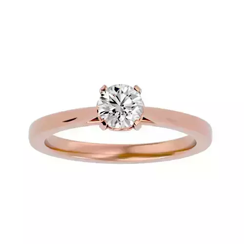 Single Round diamond Women solitaire ring with 360 View