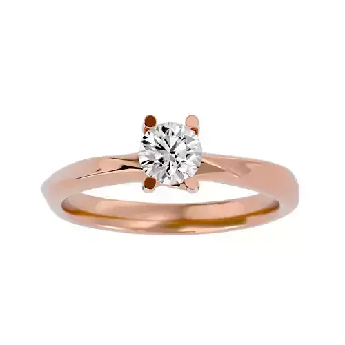 Single Round diamond Women solitaire ring with 360 View 3D print model