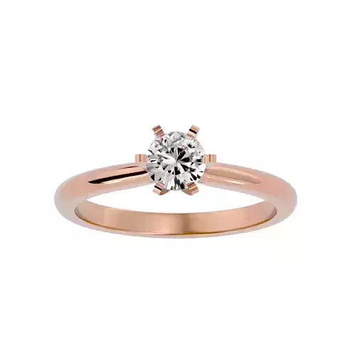 Single Round diamond Women solitaire ring with 360 View