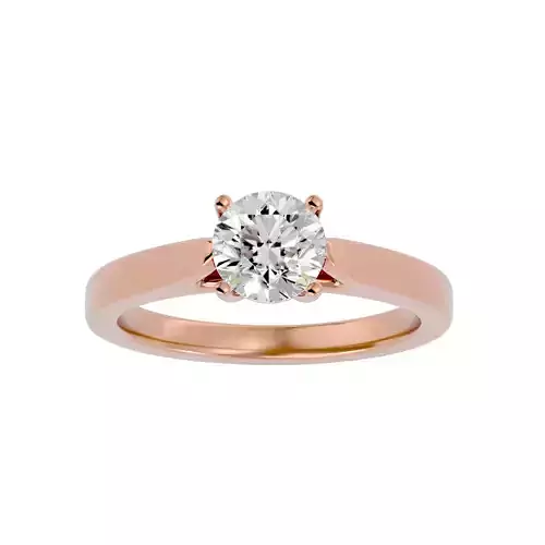 Single Round diamond Women solitaire ring with 360 View