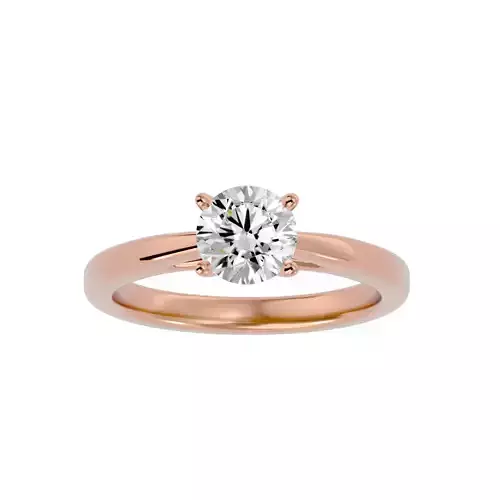 Single Round diamond Women solitaire ring with 360 View