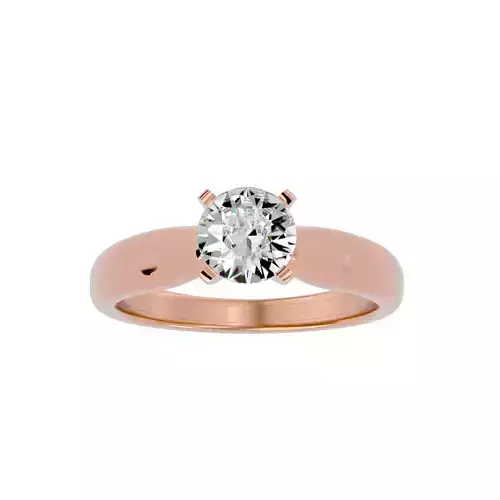 Single Round diamond Women solitaire ring with 360 View