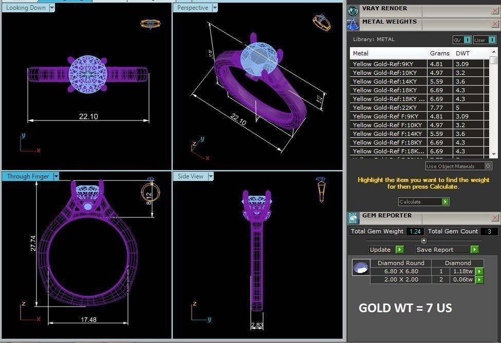 Single Round diamond Women solitaire ring with 360 View 3D print model_8