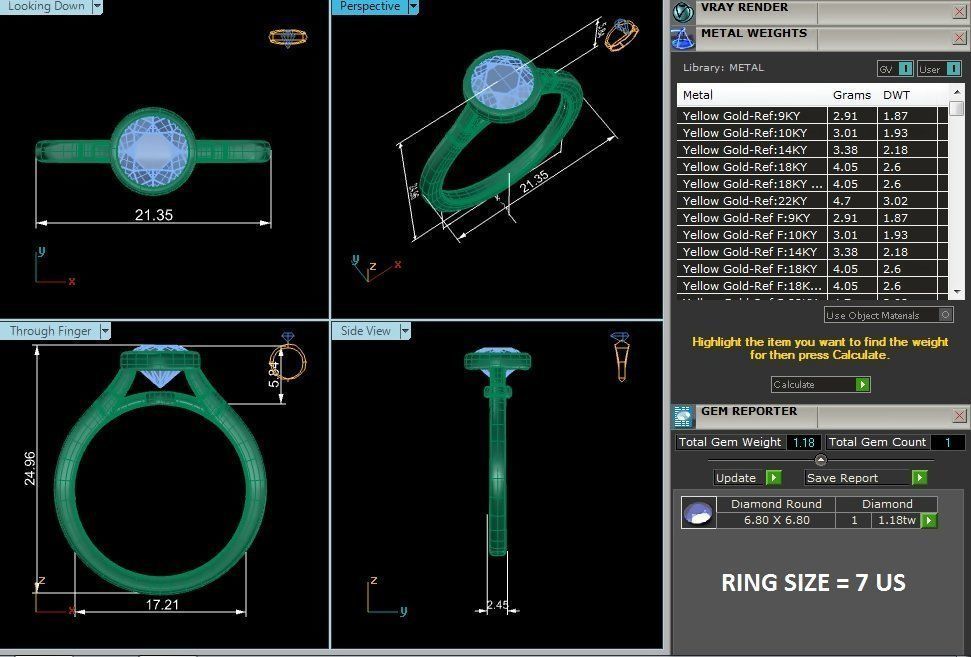 Single Round diamond Women solitaire ring with 360 View 3D print model_4