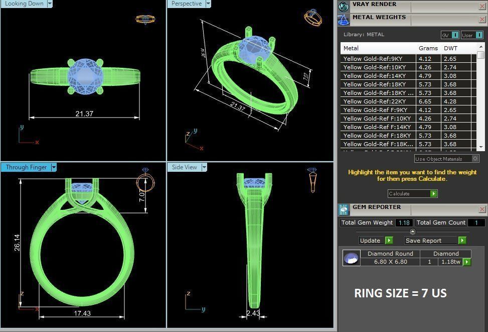 Single Round diamond Women solitaire ring with 360 View 3D print model_6