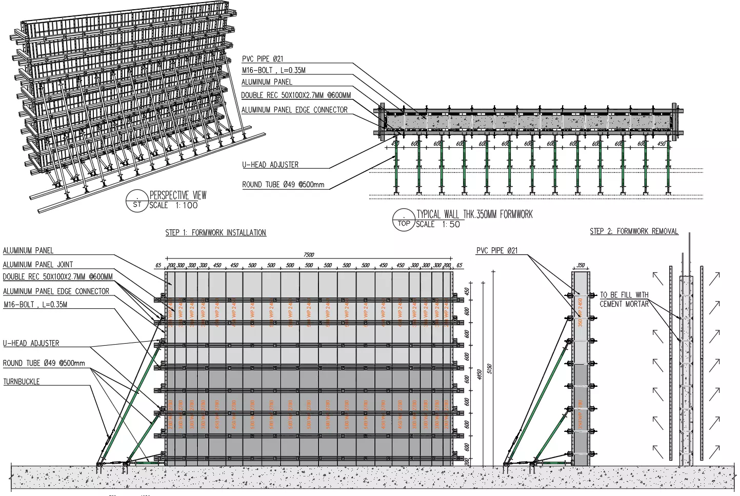 Aluminum Wall Formwork 3D print model_0