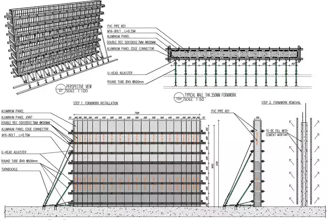 Aluminum Wall Formwork 3D print model