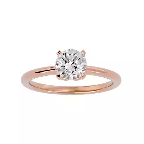 Single Round diamond Women solitaire ring with 360 View 3D print model