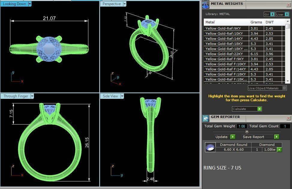 Single Round diamond Women solitaire ring with 360 View 3D print model_13