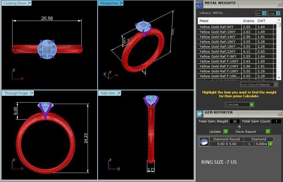 Single Round diamond Women solitaire ring with 360 View 3D print model_13