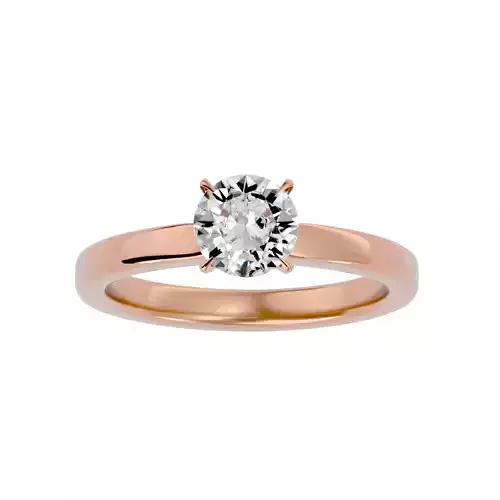 Single Round diamond Women solitaire ring with 360 View 3D print model