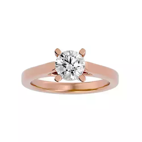 Single Round diamond Women solitaire ring with 360 View