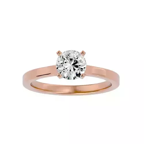 Single Round diamond Women solitaire ring with 360 View