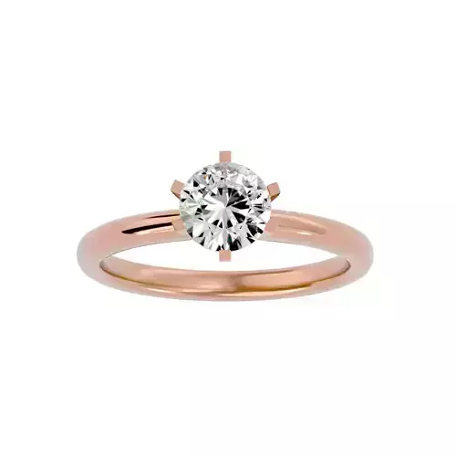 Single Round diamond Women solitaire ring with 360 View