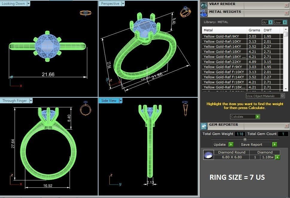 Single Round diamond Women solitaire ring with 360 View 3D print model_6