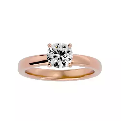 Single Round diamond Women solitaire ring with 360 View 3D print model Single Round diamond Women solitaire ring with 360 View 3D print model