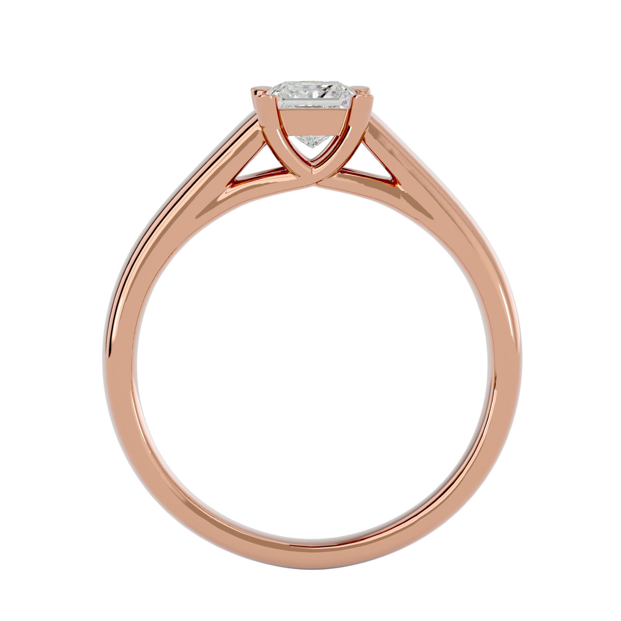 Single Princess diamond Women solitaire ring with 360 View 3D print model_6