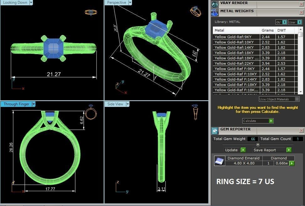 Single Round diamond Women solitaire ring with 360 View 3D print model_6
