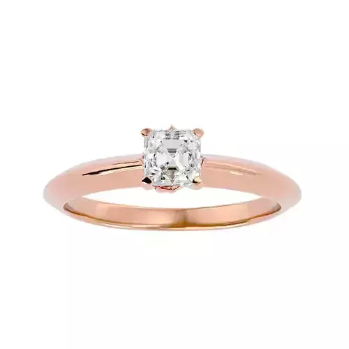 Single Round diamond Women solitaire ring with 360 View