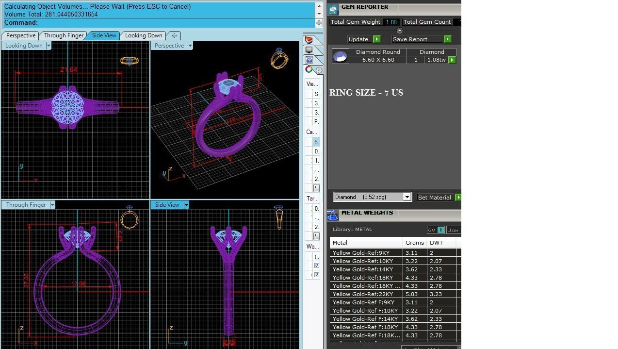 Single Round diamond Women solitaire ring with 360 View 3D print model_13