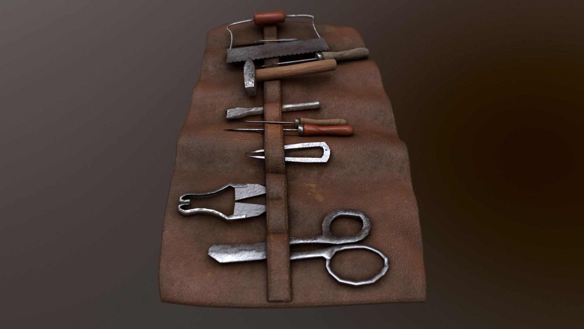 sets of medieval old instruments 3D Model Collection_29